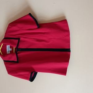 Red short-sleeved suit jacket, 12P, by Danny & Nicole